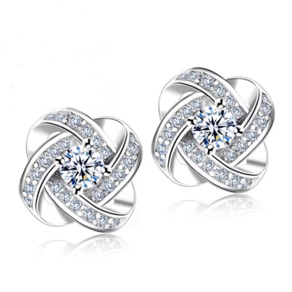 White zircon stud earring